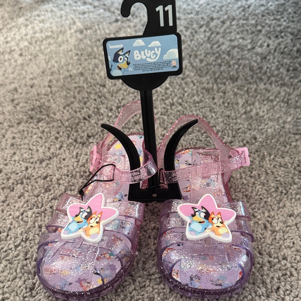 Bluey Kids Glitter Sandals - Purple